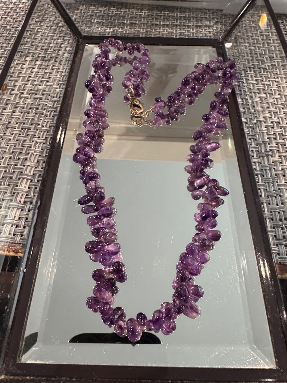 Amethyst Chip Bead Necklace - Deep Purple - Picture 2 of 2
